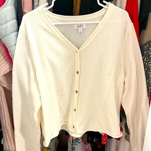 Croft & Barrow XL White Button Down Sweater